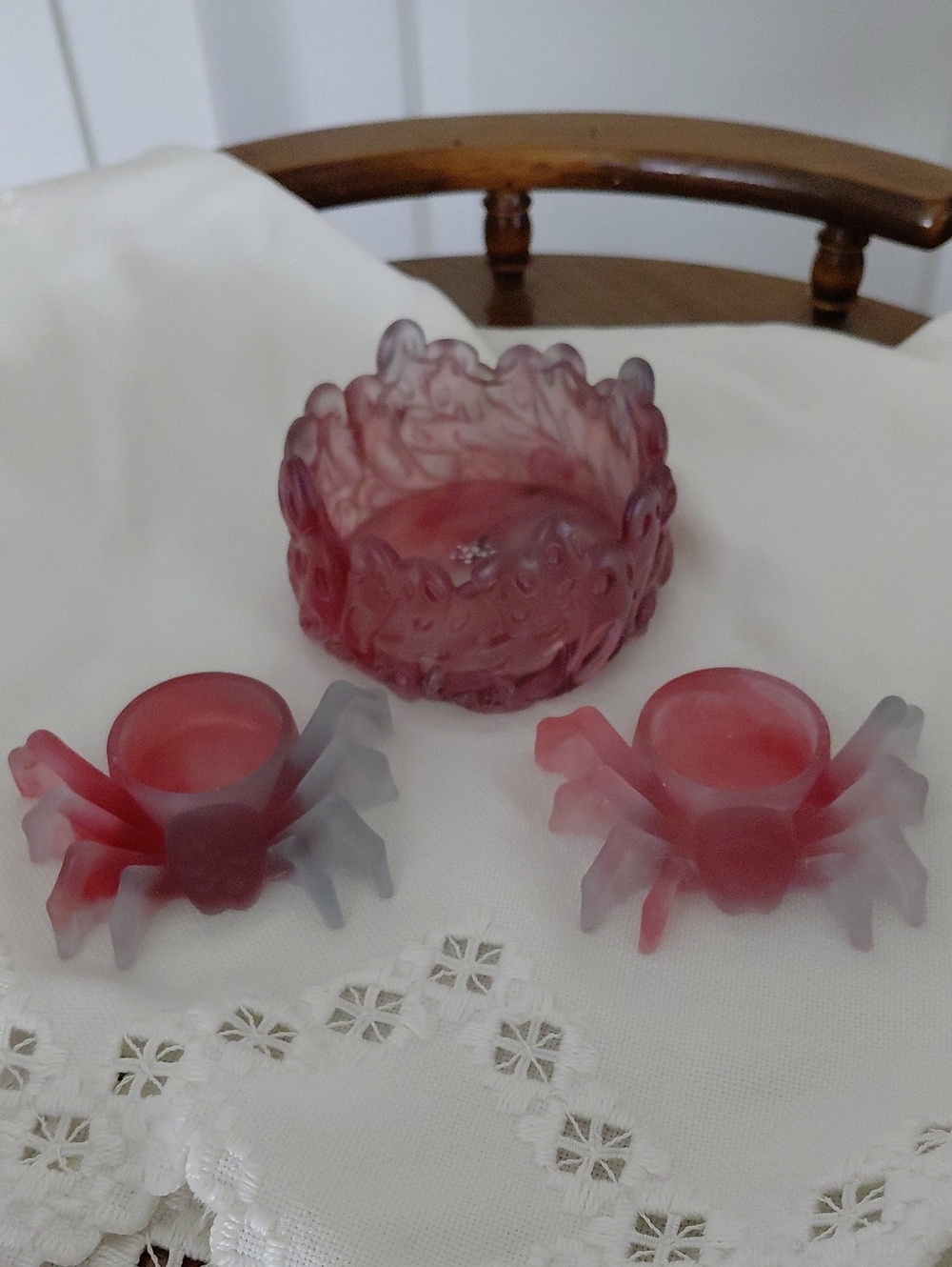 Handcrafted resin halloween candle holders